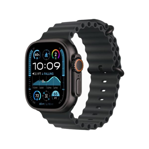 Apple watch ultra 2-black titanium milanese ocean band black-2