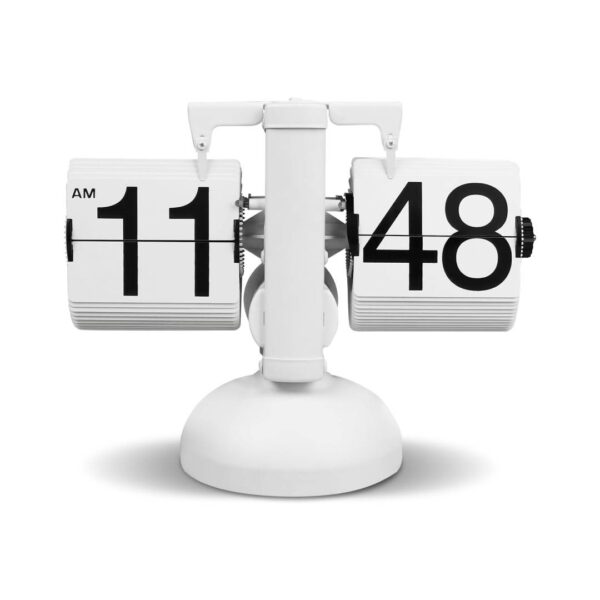 Flip mechanical desk clock-white