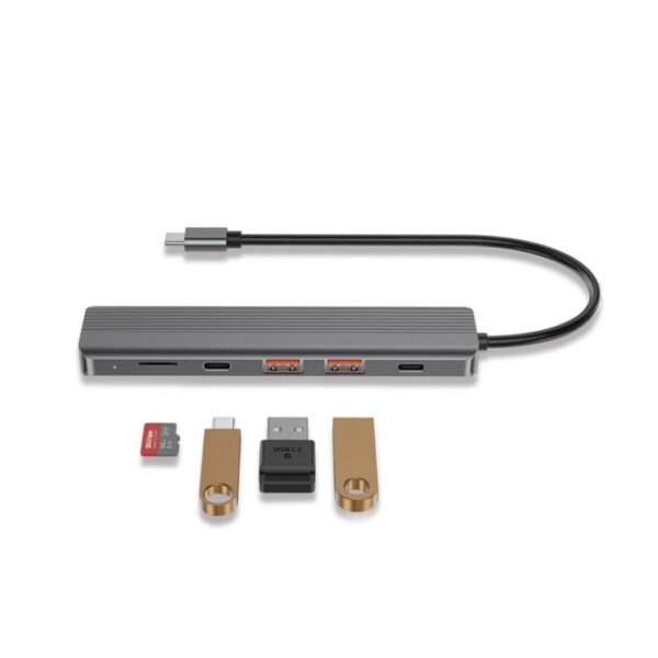 Powerology 6-in-1 Slim 4K HDMI USB-C Hub-1