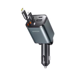 Joyroom ccl05 4 in 1 car charger with 50w fast charging retractable dual cables