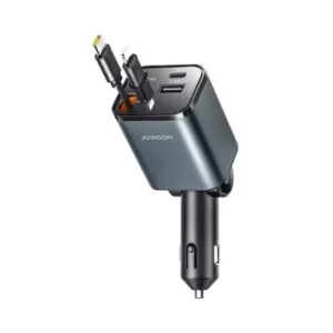 Joyroom Ccl05 4 in 1 Car Charger with 50W Fast Charging Retractable Dual Cables