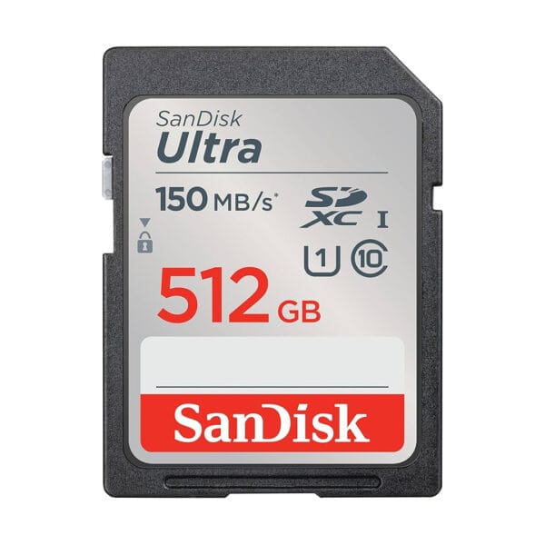 Sandisk 512gb ultra uhs i sd card 150mb/s for dslr