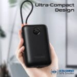 Promate Power Bank 30000mAh Compact with Built-In USB-C & Lightning Cable (PowerPod-30)