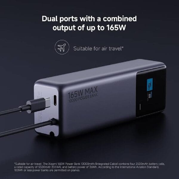 Xiaomi 165W Power Bank 10000mAh with Integrated USB-C Cable