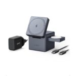 Anker 3-in-1 Cube with MagSafe- Wireless Charging Station (Included 30W USB-C PD Charger and USB-C Cable)