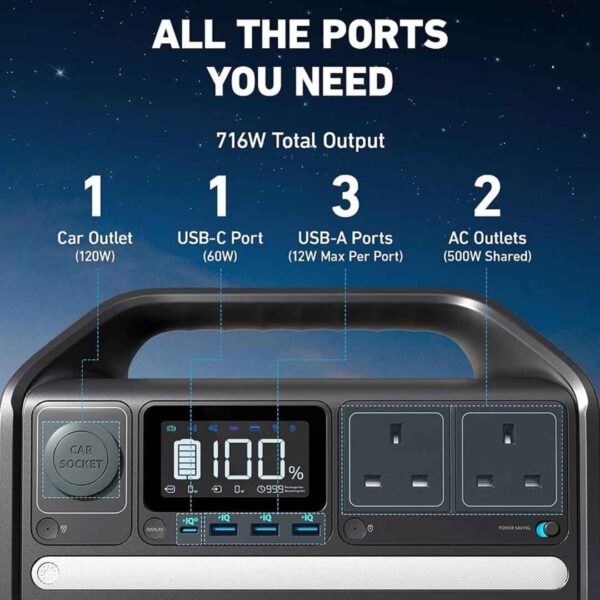 Anker PowerHouse 535 – Portable Power Station (512Wh | 500W) – A1751211-1