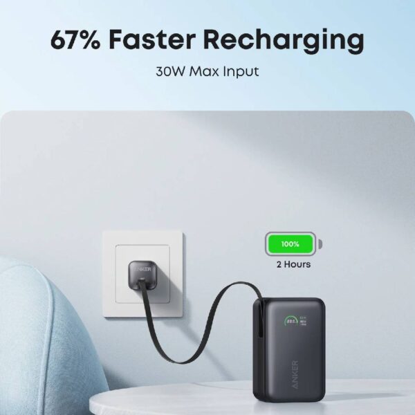 Anker Nano Power Bank (10K, 45W, Retractable Cable)