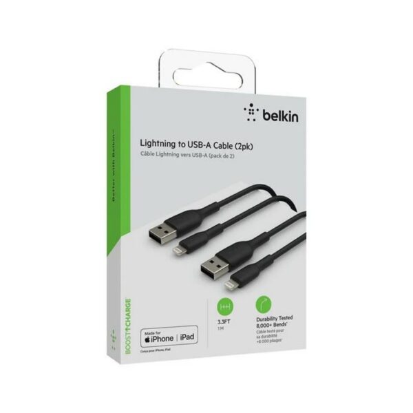 Belkin boost charge lightning to usb-a cable (3. 3', black, 2-pack)