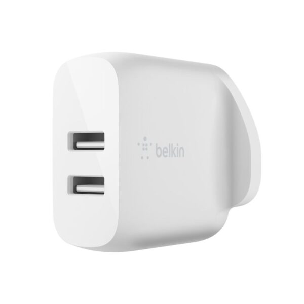 Belkin boost charge™ dual usb-a wall charger 24w- wcb002mywh-1