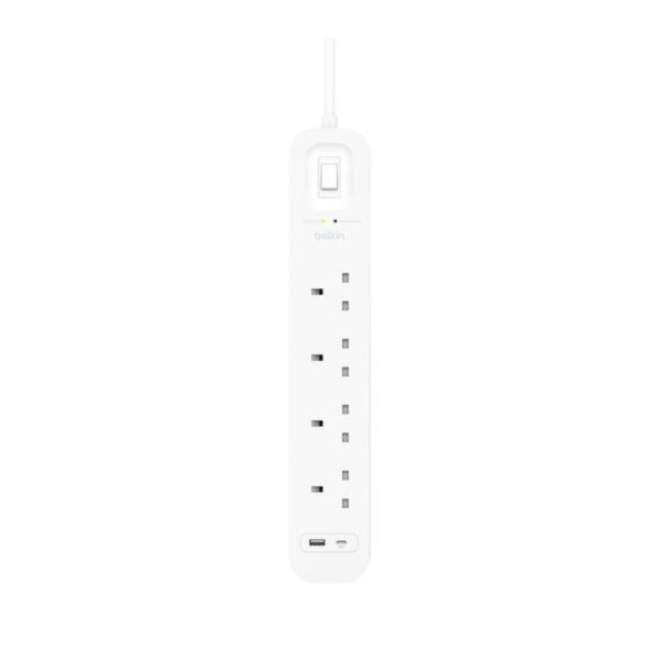Surge Protector with USB-C and USB-A Ports (4 Outlet with 1 USB-C & 1 USB-A)-1