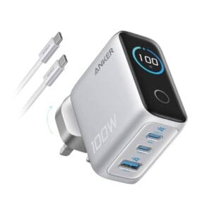 Anker 100w gan charger, 3 ports with smart display