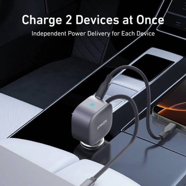 Anker Nano Car Charger (75W Power-Dual Device-Charging Built-In Type-C Cable)-1