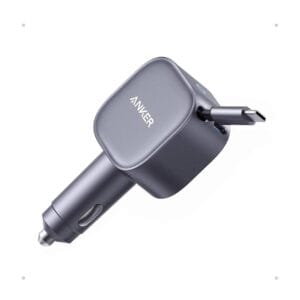 Anker nano car charger (75w power-dual device-charging built-in type-c cable)